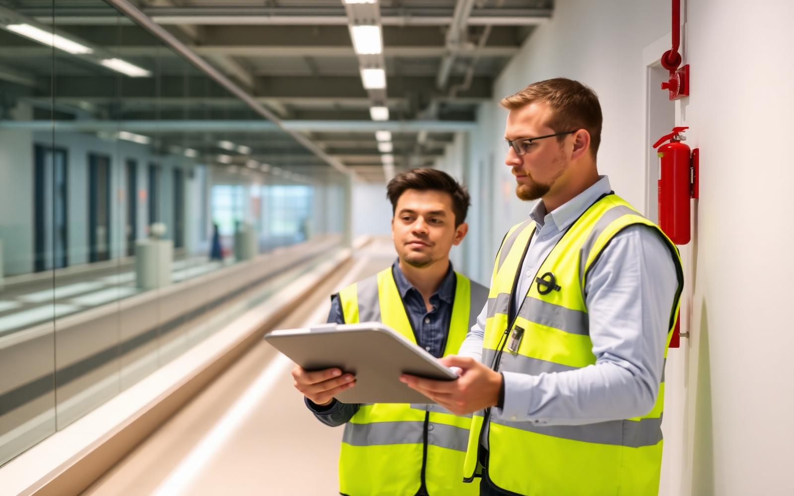 Site supervisor completing an inspection on a construction project